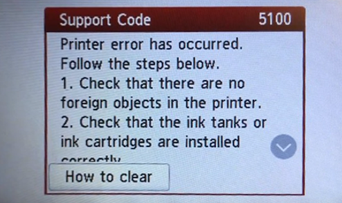 Canon Error Code 5100