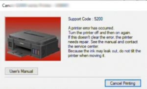 Canon Error Code 5200